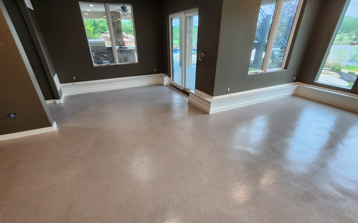 floor coating applied on a well-prepared surface